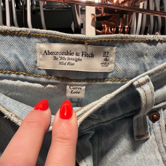 Abercrombie & Fitch Pale Blue Wide-Leg Jeans short inseam - Picture 3 of 4